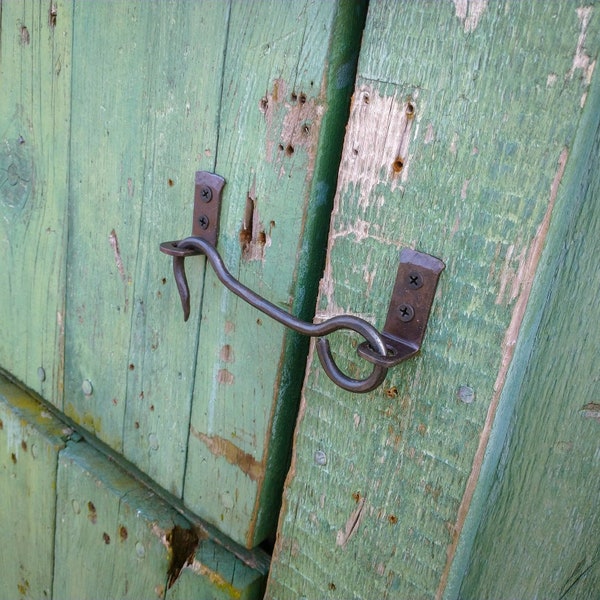 Hand forged rustic barn door latch