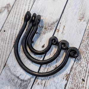 Hand Forged J Hooks, thumbprint Hooks