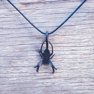 Hand forged orb spider pendant image 1