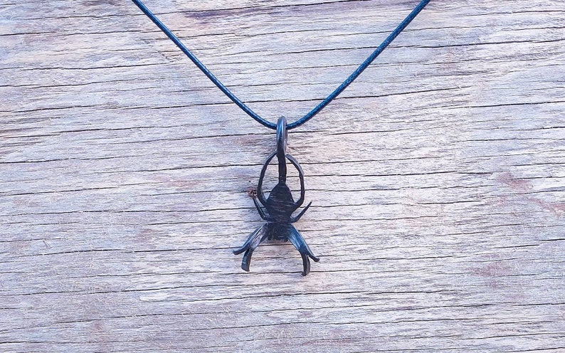 Hand forged orb spider pendant image 1