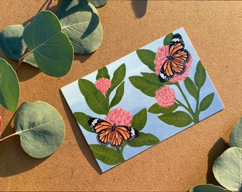 Monarch & Milkweeds - Postcard Print