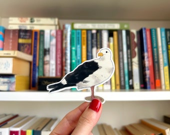 Sal the Seagull Illustrated Clear Vinyl Sticker