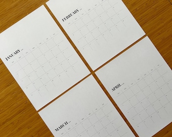 Minimalist Printable 2026 Monthly Calendar Template (Digital Download)