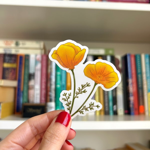 California Poppy Vinyl Sticker