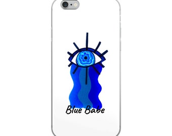 Blue and White iPhone Case, Blue Babe iPhone Case,