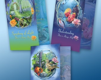 Magic Garden Greeting Card Set of 3, Duck Card, Frog Card, Ocean Card