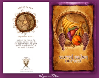 Mabon Greeting Card,  Low Holiday Card, Fall Equinox Card, Sabbat Card