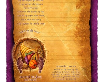 Mabon Digital Stationery, Sabbat Stationery, Low Holiday Art, Fall Equinox Art