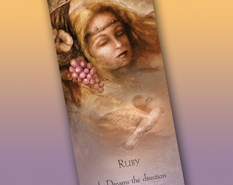 Ruby Bookmark - Bookmarker - Bookmarking - Bookmarks for Books - Book Mark - Reading Bookmark - Dreams - Falcon Art - Fantasy Art