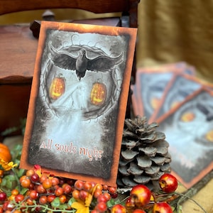 Lot de 5 cartes Samhain, cartes Halloween, cartes High Holiday, cartes Sabbat
