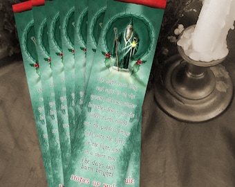 10 Yule Bookmarks - Winter Solstice Art - Seasonal Bookmark - Bookmarker - Bookmarking - Bookmarks for Books - Book Mark - Reading Bookmark