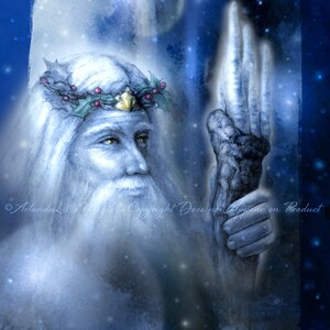 Yule Art Print, Holly King Print, Pagan Art Print, Holiday Art Print
