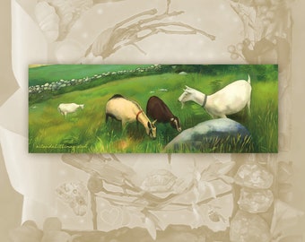 Farm Goats Bookmark, Farmhouse Art Bookmark, Bookmarker, Bookmarking, Bookmarks for Books, Reading Bookmark