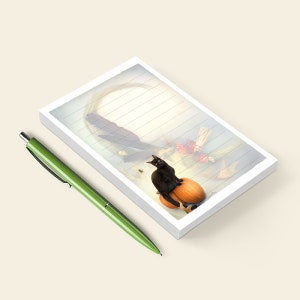 Black Cat Notepad, Witchy Stationery, Halloween Stationary, Pumpkin Notepad
