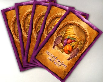 Mabon Card Pack of 5 Greeting Cards, Low Holiday Cards, Sabbat Cards, Fall Equinox Card