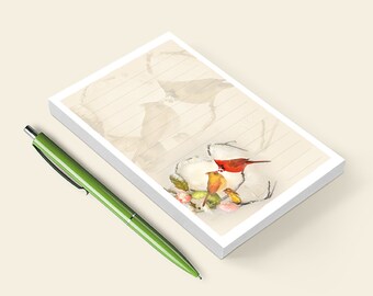 Cardinal Pair Notepad, Red Cardinal Stationery, Cardinal Stationary