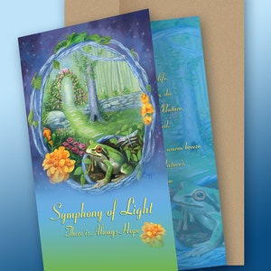 Tarjeta de felicitación Sinfonía de Luz, Tarjeta de Jardín de Ranas, Tarjeta de Verano, Tarjeta Rose Arbor