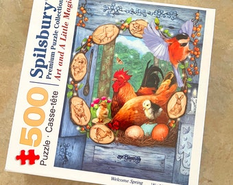 500 Piece Spring Chicken Puzzle, Farm Animal Puzzle, Bird Puzzle