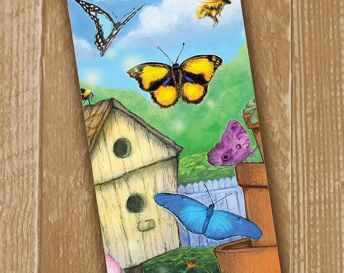 Featured listing image: Butterfly Bookmark, Spring Bookmarker, Bumble Bee Bookmarking, Birdhouse Bookmarks for Books, Book Mark, Reading Bookmark