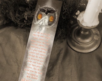 Samhain Bookmark, All Souls Night Bookmark, Wiccan Bookmarks, Halloween Bookmark