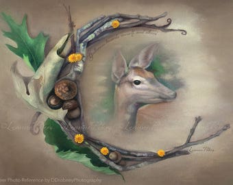 Deer Spirit by Leanne Peters - Spirit Animal Art - Deer Art