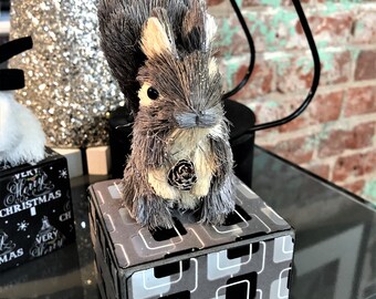 Squirrel, Nature, Gift, One of a Kind, Handmade, Contemporary, Gray Squirrel, Animal, Holiday