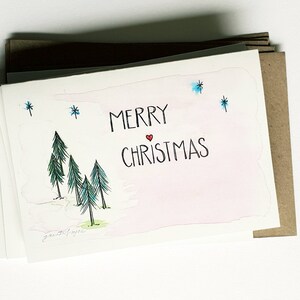 Weihnachts-Karte-Set von 5 Weihnachten Tannenbaum-Design, umweltfreundliche Briefpapier, 100 % Recycling-Karte Lager, hergestellt in Melbourne Australien, Minnie&Lo