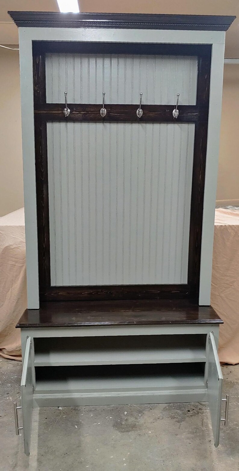 Farmhouse Hall Tree Etsy