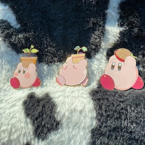Sprout Kirby || Strawberry Kirby Pins