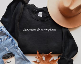 Embroidered Sweater for Book Lover Cozy Booktok Sweatshirt for Readers Dark Romance Vibes Oversized Fall Outfit