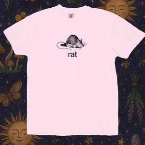 Camiseta vintage de rata, estilo Dark Academia, divertida, con estampado minimalista de animales, ideal para amantes de los roedores. imagen 5