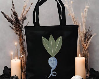 Örtkött Canvasväska - Vintage Botaniskt Tryck, Witchcore-tillbehör