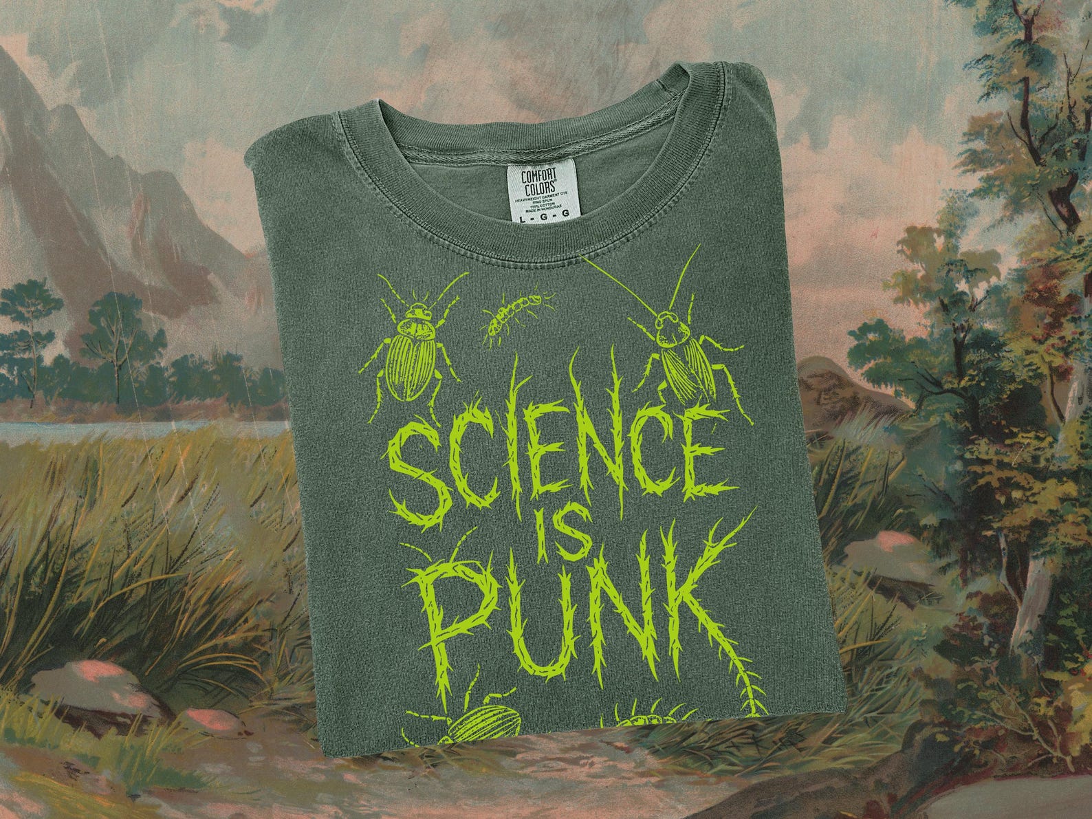 Science Punk Rocker Science is Punk Tee With Creepy Crawlies Graphic Edgy Alt Fashion Shirt ...