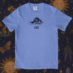 Camiseta vintage de rata, estilo Dark Academia, divertida, con estampado minimalista de animales, ideal para amantes de los roedores. imagen 7