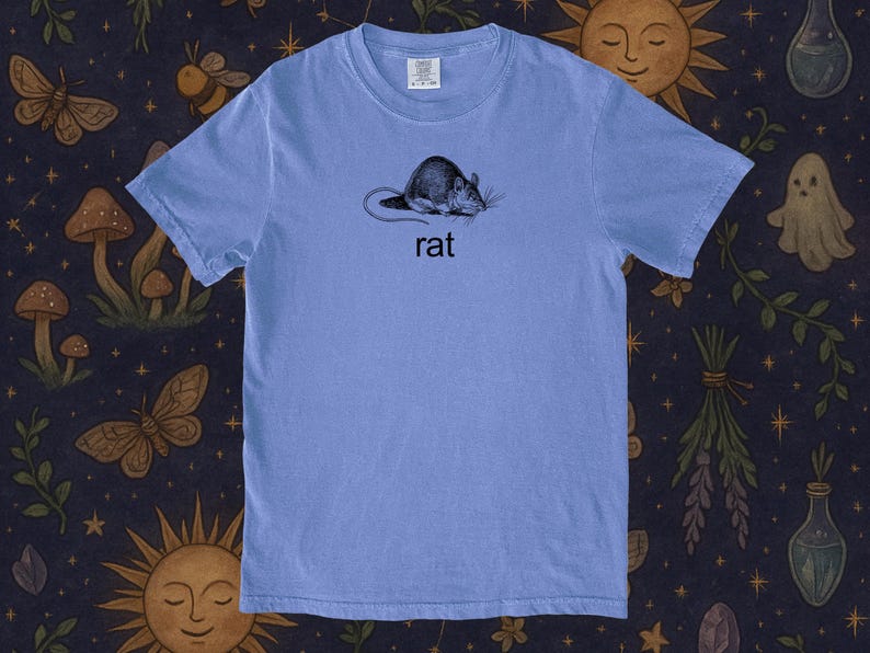 Camiseta vintage de rata, estilo Dark Academia, divertida, con estampado minimalista de animales, ideal para amantes de los roedores. imagen 7