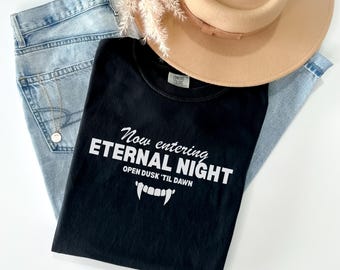 Vintage Halloween-shirt vampier, comfortkleuren Eternal Night-T-shirt