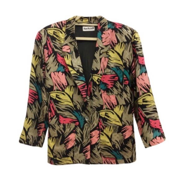 Anne Klein II Vintage 80's Multicolor Tropical Pr… - image 6