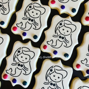 Paint your own Mermaid Cookie - PYO Cookie - Mermaid Sugar Cookie - One dozen cookies