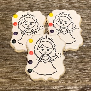 Paint your own Princess Cookie - PYO Cookie - Princess cookie - 12 Cookies