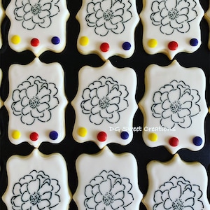 PYO Flower Cookie - Flower Sugar Cookie - Paint you own cookie - 1 dozen