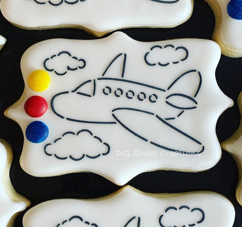 Paint Your Own Cookie paint Your Own Airplane PYO Cookie Etsy