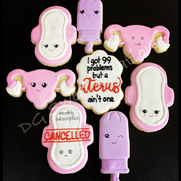 Hysterectomy Cookies - 12 cookies - Colors Customizable