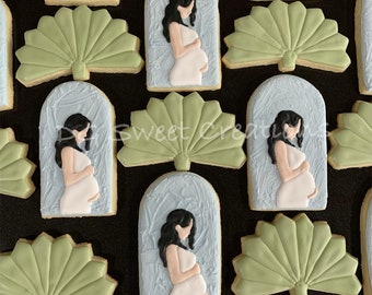 Baby Shower Cookies - Gender Reveal Cookies - 12 cookies - Colors Customizable