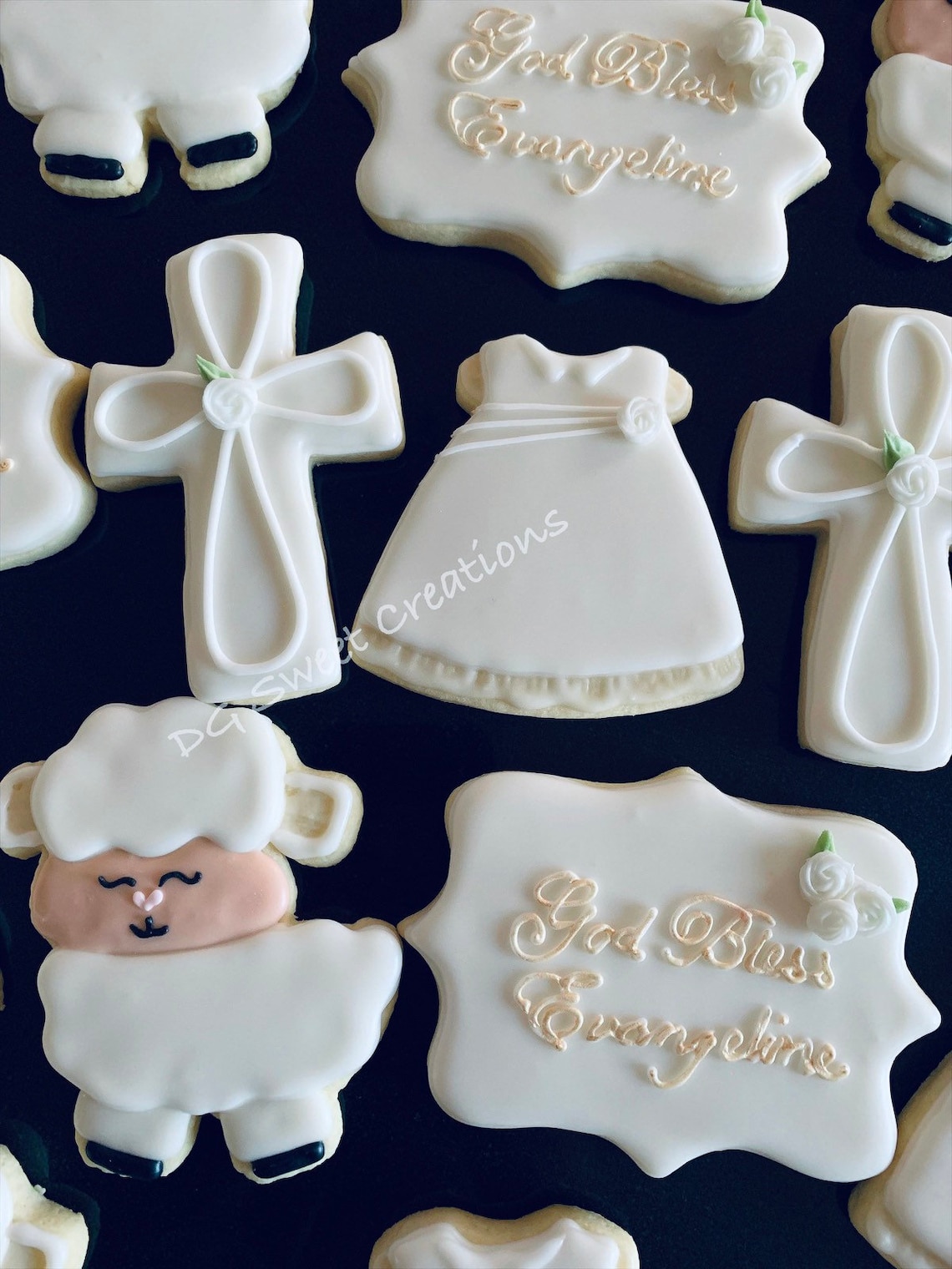 Baptism Sugar Cookies Christening Sugar Cookies Religious Etsy