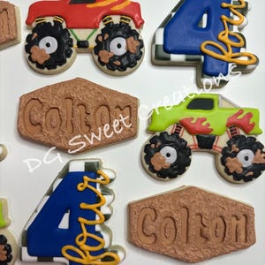 Truck Birthday Sugar Cookies - 12 Cookies