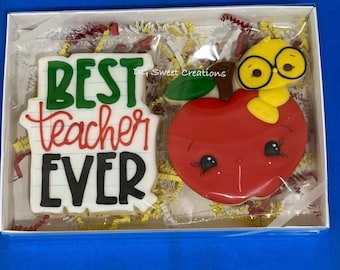 Best Teacher Ever - Teacher Thank You Cookie Set - 2 cookies per box