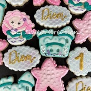 Mermaid Cookies - Customizable - 12 Cookies
