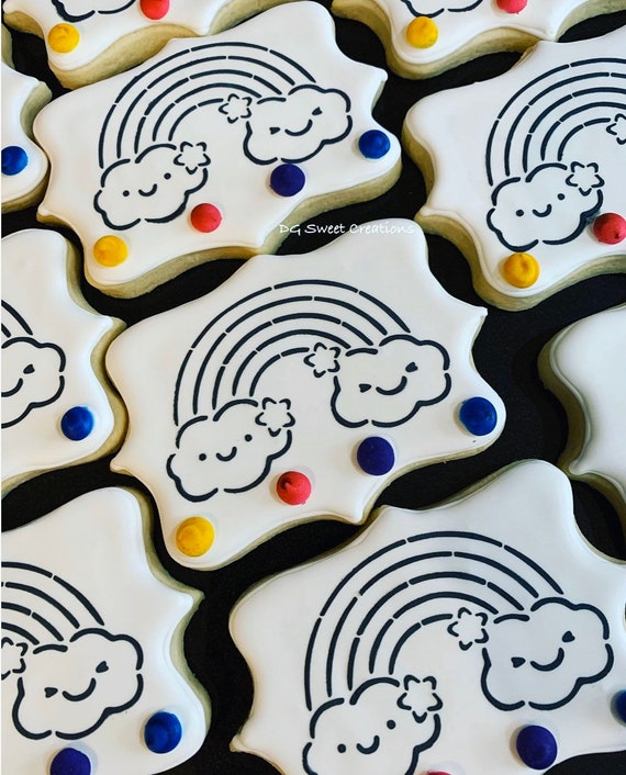 Paint Your Own Rainbow Cookie PYO Cookie Rainbow Cookie Etsy