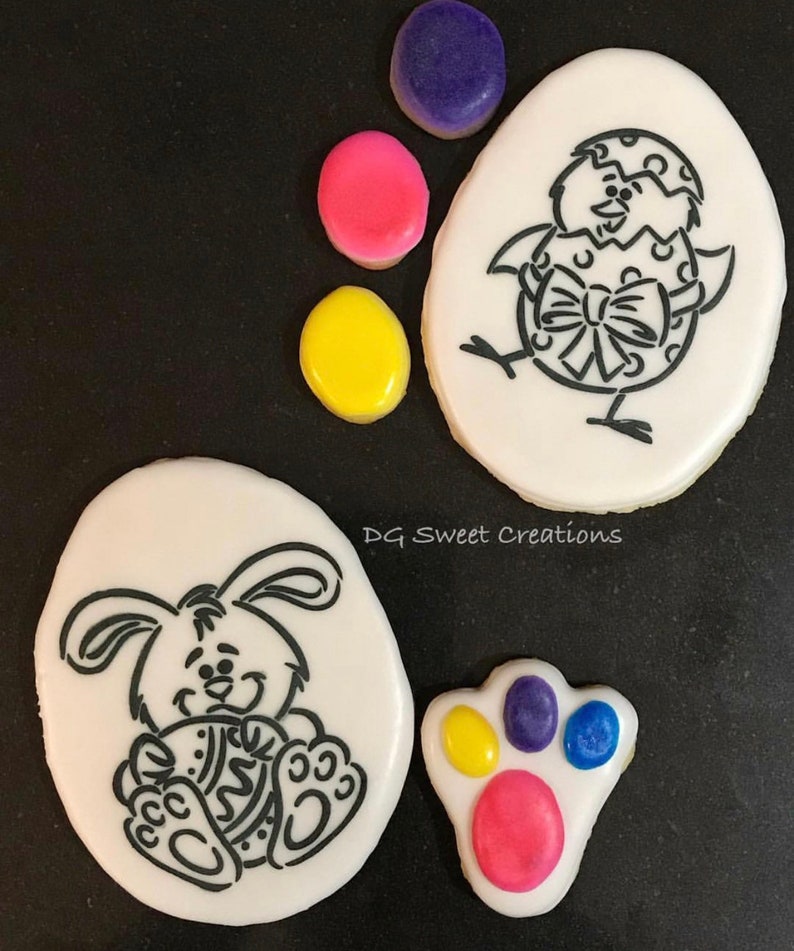 PYO Easter Sugar Cookie Paint your own Easter bunny Paint Etsy