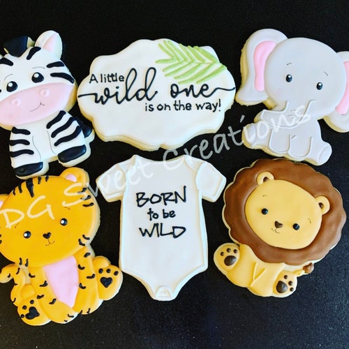 Safari Baby Shower Baby Shower Sugar Cookies Animal Etsy